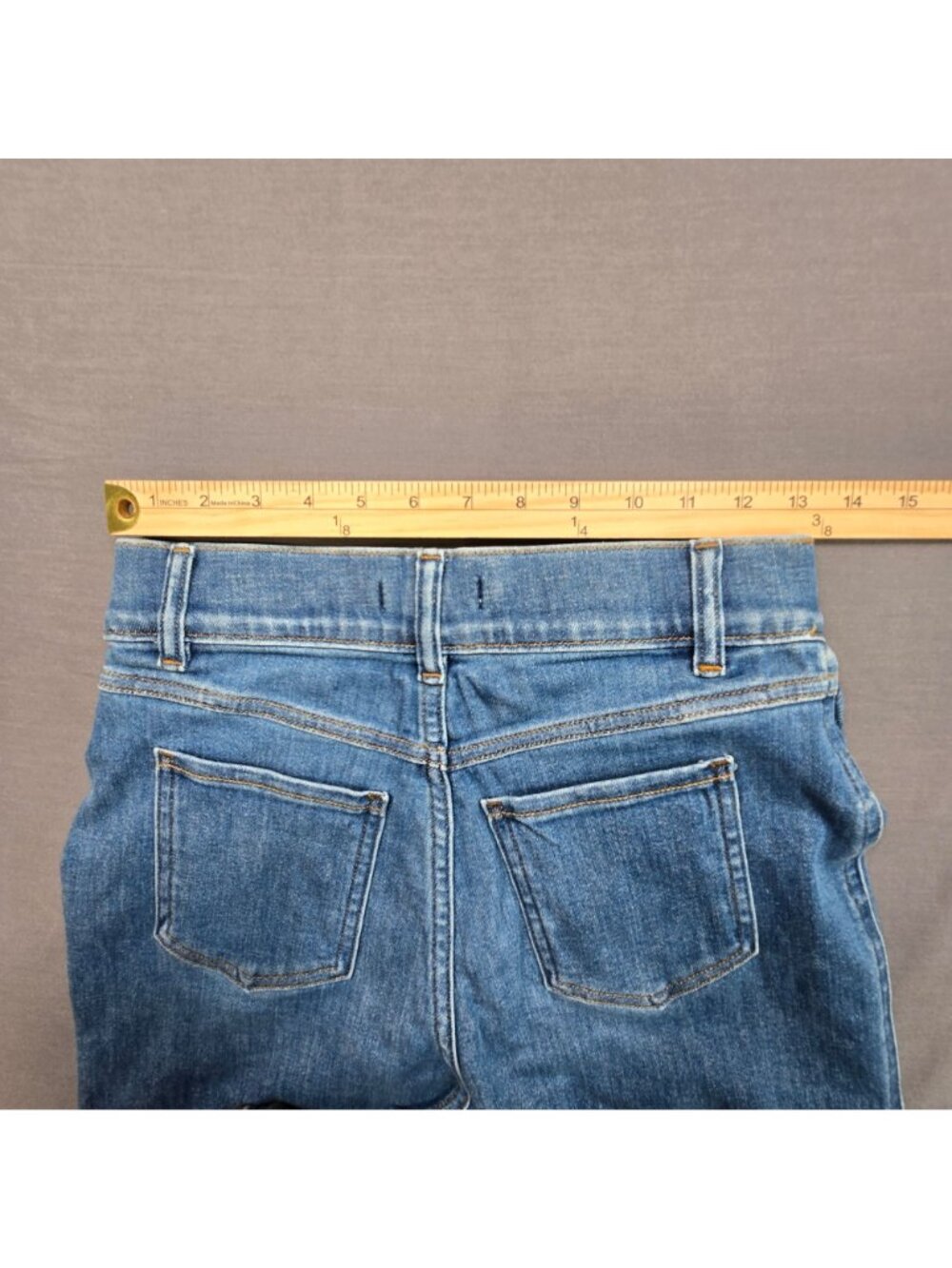 NEW Spanx Small Crop Wide Leg Denim Jeans Stonewash Blue Stretch High Rise - Picture 6 of 6